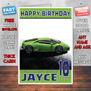Personalised Kids - Adults - Lamborghini-15 Birthday Card (SA)