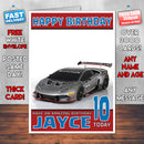 Personalised Kids - Adults - Lamborghini-18 Birthday Card (SA)