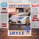 Personalised Kids - Adults - Lamborghini-5 Birthday Card (SA)
