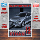 Personalised Kids - Adults - Lexus-10 Cars Birthday Card (SA)