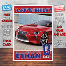 Personalised Kids - Adults - Lexus-14 Cars Birthday Card (SA)