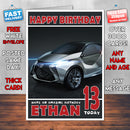 Personalised Kids - Adults - Lexus-19 Cars Birthday Card (SA)