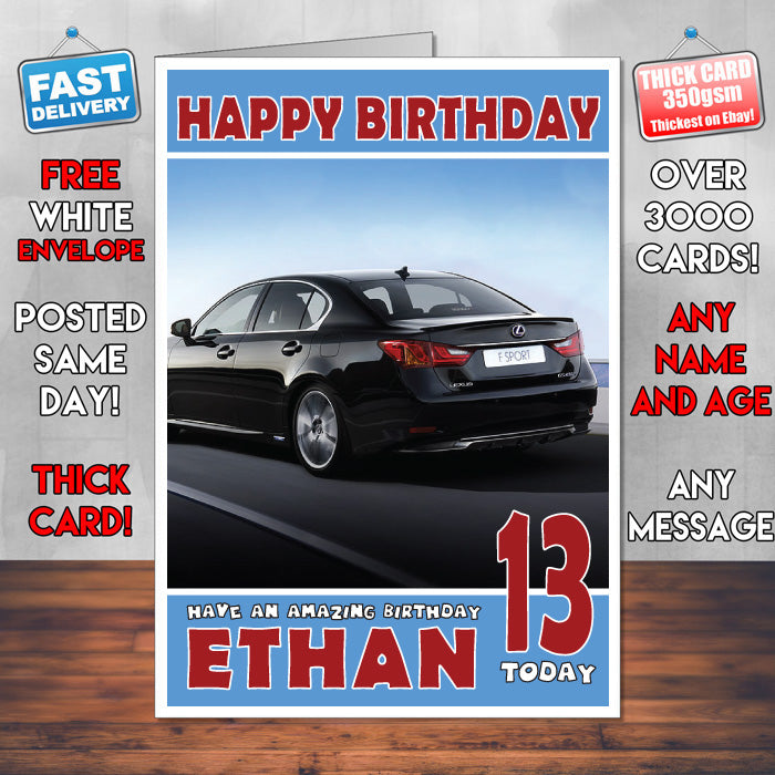 Personalised Kids - Adults - Lexus-20 Cars Birthday Card (SA)