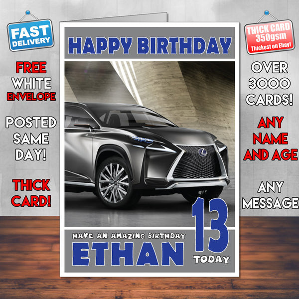 Personalised Kids - Adults - Lexus-2 Cars Birthday Card