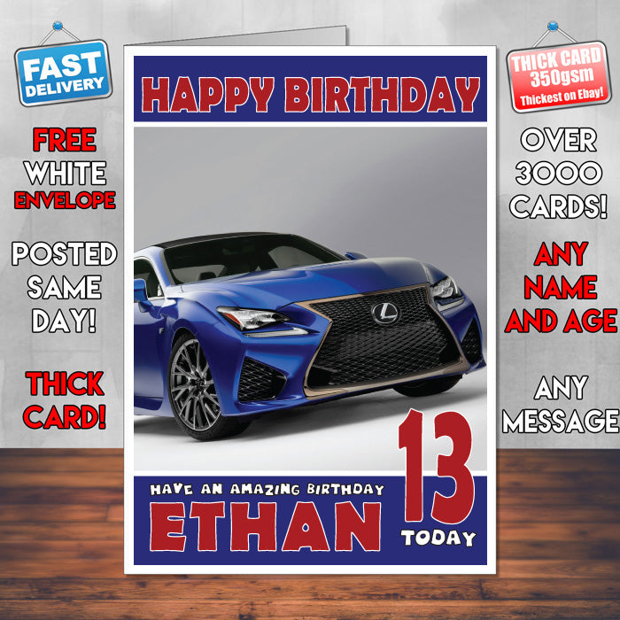Personalised Kids - Adults - Lexus-3 Cars Birthday Card (SA)