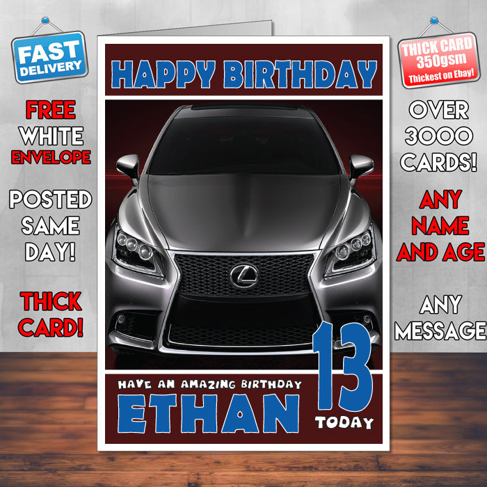Personalised Kids - Adults - Lexus-4 Cars Birthday Card (SA)
