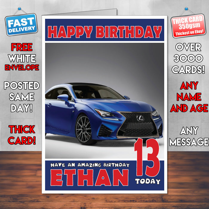 Personalised Kids - Adults - Lexus-5 Cars Birthday Card (SA)