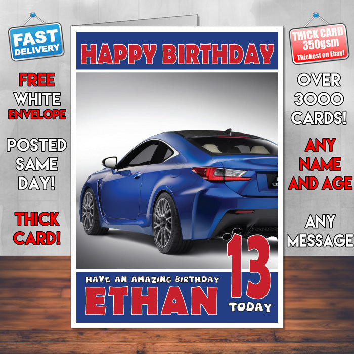 Personalised Kids - Adults - Lexus-6 Cars Birthday Card (SA)