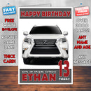 Personalised Kids - Adults - Lexus-9 Cars Birthday Card (SA)