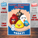 Personalised Kids Inspired Angy Birds All Birthday Card (SA)
