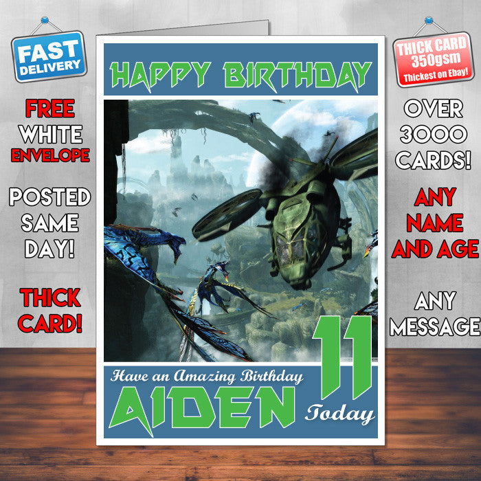 Personalised Kids Avatar 3d 1 Game Inspired Style Birthday Card (SA)
