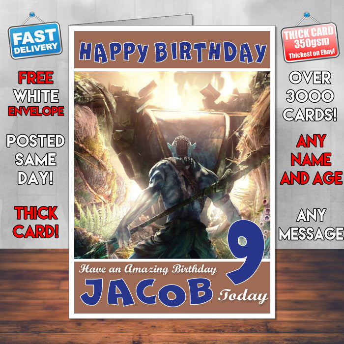 Personalised Kids Avatar 3d 3 Game Inspired Style Birthday Card (SA)