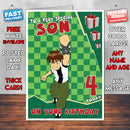 Personalised Kids Inspired Ben 10 1 Birthday Card (SA)
