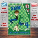 Personalised Kids Inspired Ben 10 Alien Force Birthday Card (SA)