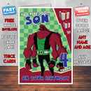 Personalised Kids Inspired Ben 10 Four Arms Birthday Card (SA)