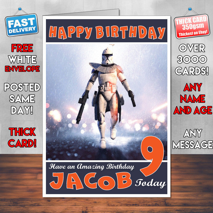 Personalised Kids Bf4 Captain Rex Game Inspired Style Birthday Card (SA)