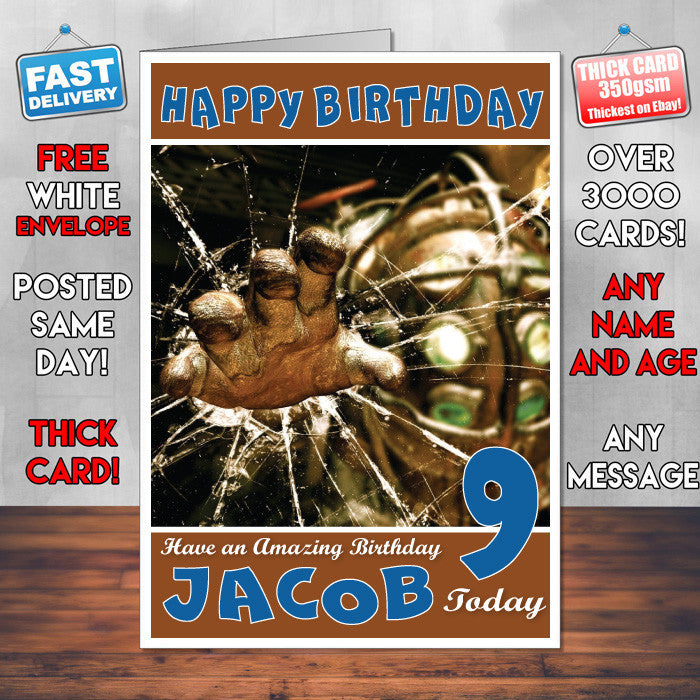 Personalised Kids Bioshock 2 Game Inspired Style Birthday Card (SA)