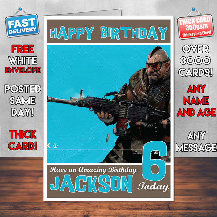 Personalised Kids Brink 1 Game Inspired Style Birthday Card (SA)