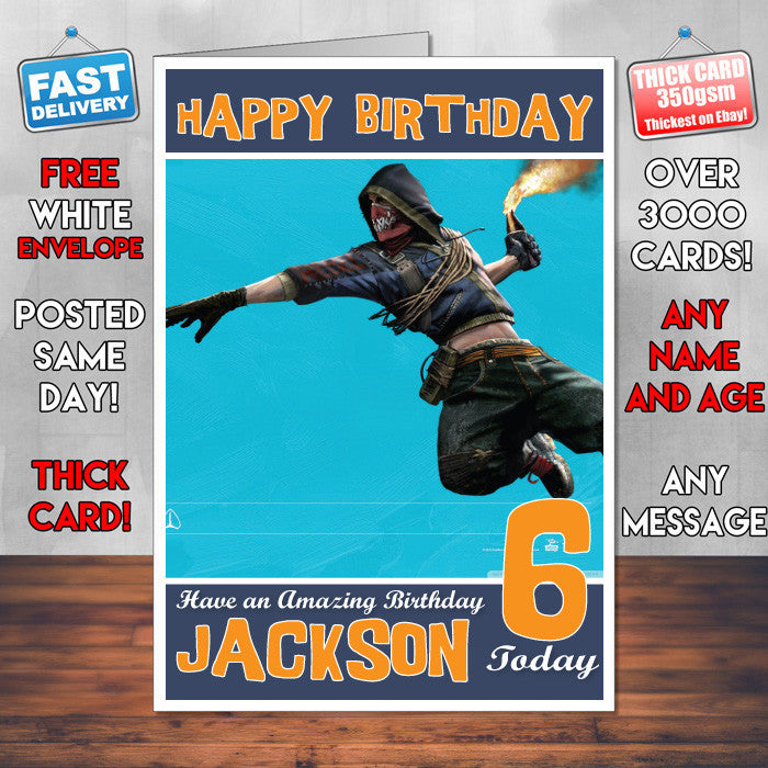 Personalised Kids Brink 2 Game Inspired Style Birthday Card (SA)