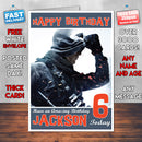 Personalised Kids Call Of Duty Ghost Game Inspired Style Birthday Card (SA)