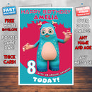 Personalised Kids Inspired Cartoon Character 1 3D Birthday Card (SA)