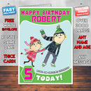 Personalised Kids Inspired Charlie And Lola 2 Style Theme Personalised Kidshows Birthday Card (SA)
