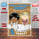 Personalised Kids Inspired Charlie And Lola 3 Style Theme Personalised Kidshows Birthday Card (SA)