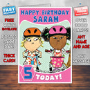 Personalised Kids Inspired Charlie And Lola 4 Style Theme Personalised Kidshows Birthday Card (SA)