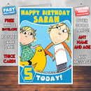 Personalised Kids Inspired Charlie And Lola 6 Style Theme Personalised Kidshows Birthday Card (SA)