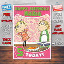Personalised Kids Inspired Charlie And Lola 8 Style Theme Personalised Kidshows Birthday Card (SA)