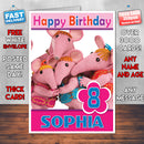 Personalised Kids Inspired Clangers 1 Style Theme Personalised Kidshows Birthday Card (SA)