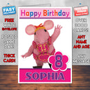 Personalised Kids Inspired Clangers 2 Style Theme Personalised Kidshows Birthday Card (SA)