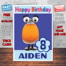 Personalised Kids Inspired Clangers 6 Style Theme Personalised Kidshows Birthday Card (SA)