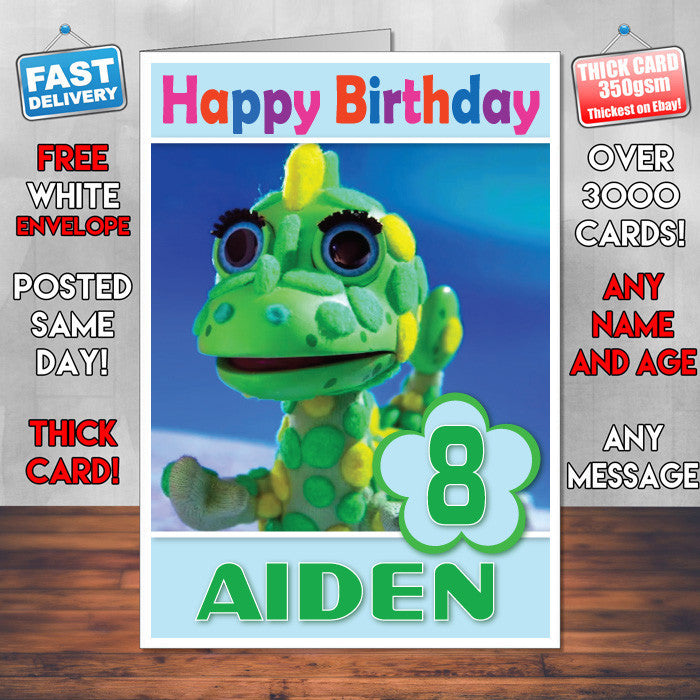 Personalised Kids Inspired Clangers 9 Style Theme Personalised Kidshows Birthday Card (SA)