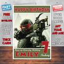 Personalised Kids Crysis 14 Game Inspired Style Birthday Card (SA)