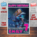 Personalised Kids Crysta Maiden Dota 2 Game Inspired Style Birthday Card (SA)