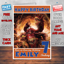 Personalised Kids Dantes Inferno Art Game Inspired Style Birthday Card (SA)