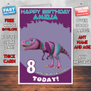 Personalised Kids Inspired Daspletosaurus 3D Birthday Card (SA)