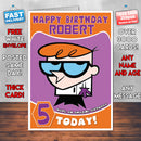 Personalised Kids Inspired Dexter Lab Birthday Card (SA)