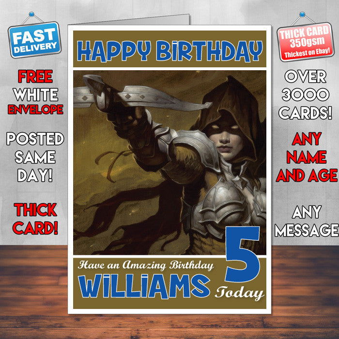 Personalised Kids Diablo Iii 1 Game Inspired Style Birthday Card (SA)