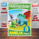 Personalised Kids Inspired Dinopaws 2 Style Theme Personalised Kidshows Birthday Card (SA)