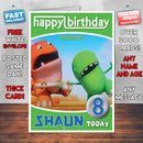 Personalised Kids Inspired Dinopaws 7 Style Theme Personalised Kidshows Birthday Card (SA)