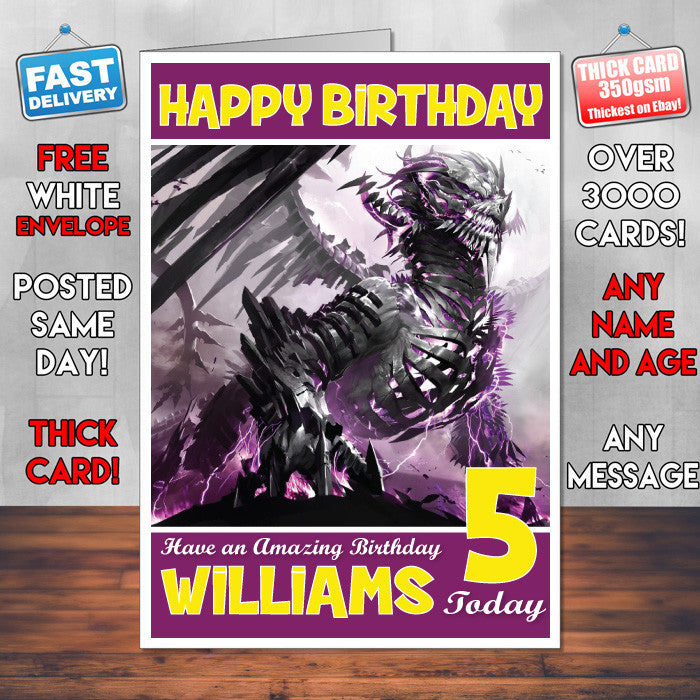 Personalised Kids Dragon Guild Wars 2 Game Inspired Style Birthday Card (SA)Dragon Age 2 Game Inspired Style Birthday Card (SA)