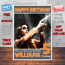 Personalised Kids Driver Parallel Lines Game Inspired Style Birthday Card (SA)