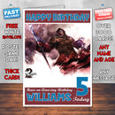 Personalised Kids Elementalist Male Guild Wars Game Inspired Style Birthday Card (SA)
