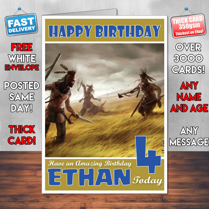 Personalised Kids Empire Total War Game Inspired Style Birthday Card (SA)