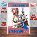 Personalised Kids Ffxiii Lightning Game Inspired Style Birthday Card (SA)
