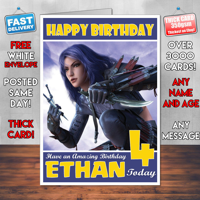 Personalised Kids Factions Guild Wars Game Inspired Style Birthday Card (SA)