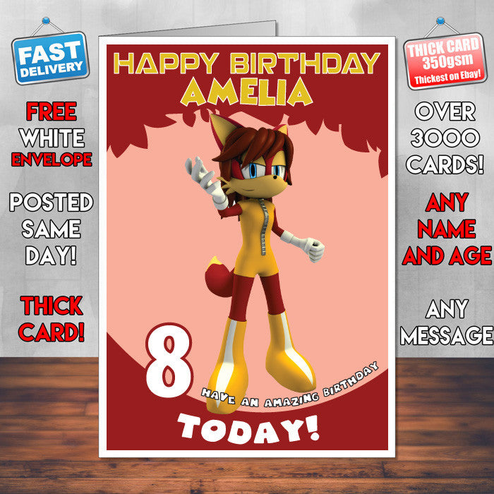 Personalised Kids Inspired Fiona Fox By Earthwind Birthday Card (SA)