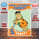 Personalised Kids Inspired Flintstones Birthday Card (SA)